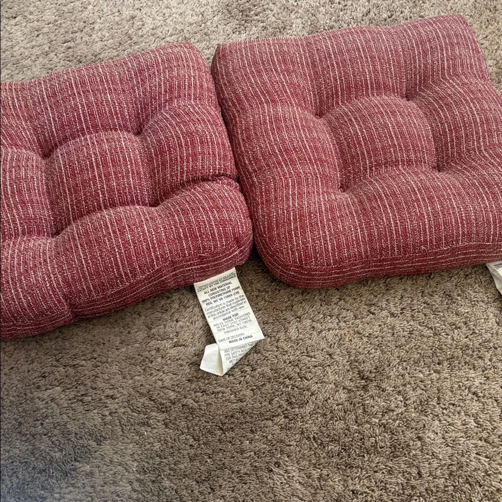 Red Striped Seat Cushions - Picture 1 of 4